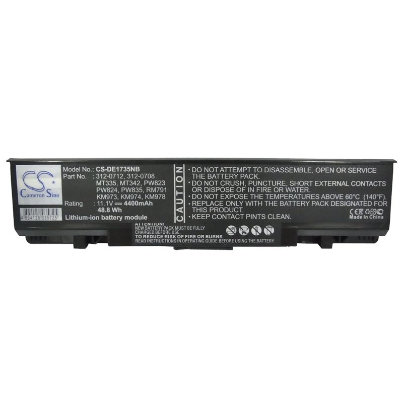 Li-ion Battery Fits Dell, Studio 1735, Studio 1736, Studio 1737 11.1v, 4400mah Notebook & Laptop Cameron Sino Technology Limited