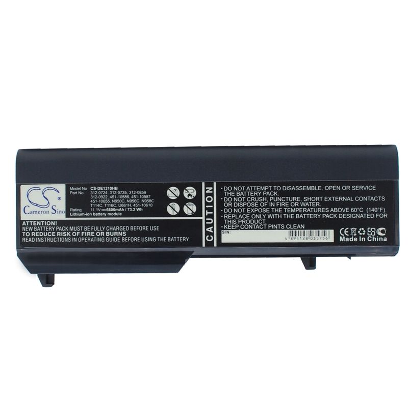 Li-ion Battery fits Dell, vostro 1310, vostro 1320, vostro 1510 11.1V, 6600mAh Notebook & Laptop Cameron Sino Technology Limited