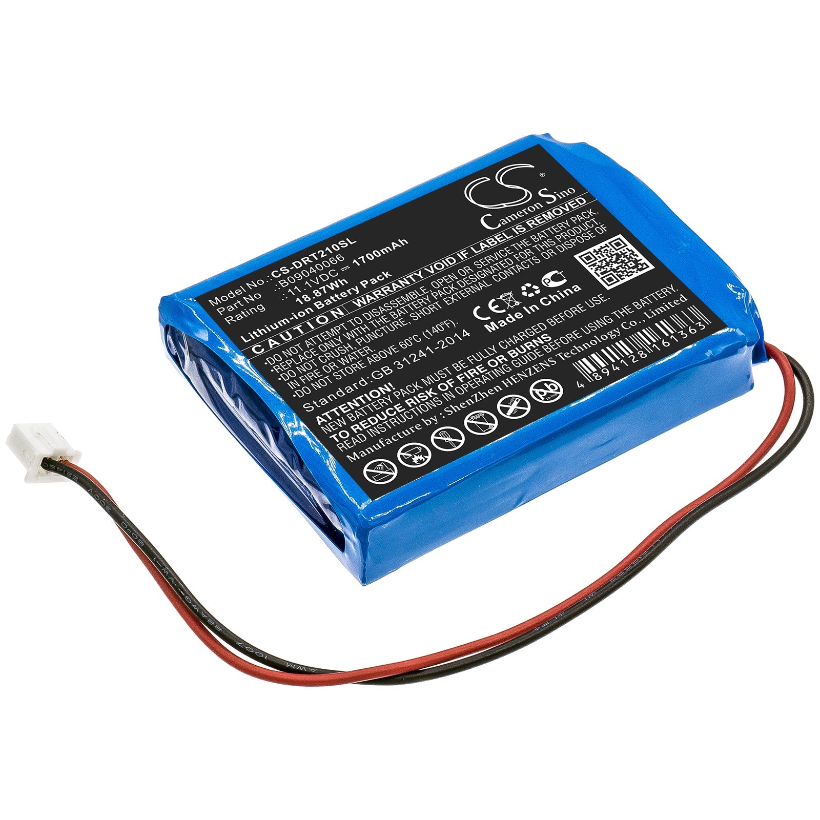 Li-ion Battery fits Deviser, B09040066 11.1V, 1700mAh Equipment & Survey & Test Cameron Sino Technology Limited
