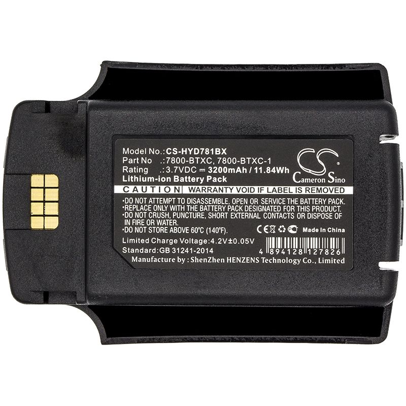Li-ion Battery Fits Dolphin, 7600, 7600 Ii, Honeywell 3.7v, 3200mah Barcode Scanner Cameron Sino Technology Limited