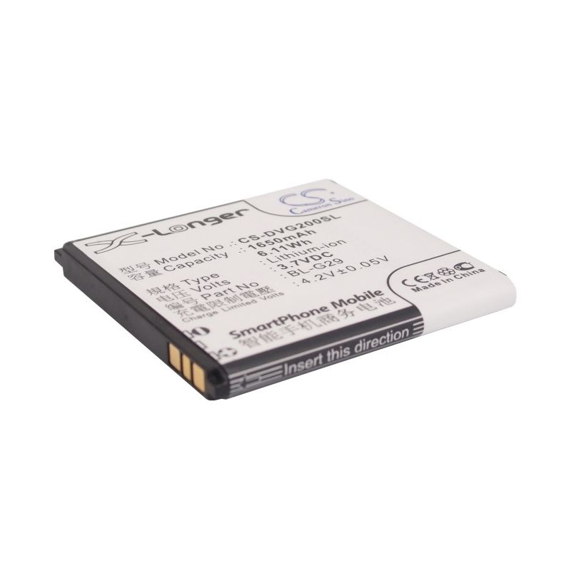 Li-ion Battery fits Doov, d200t, d210t, ieva d2 3.7V, 1650mAh Mobile & SmartPhone Cameron Sino Technology Limited