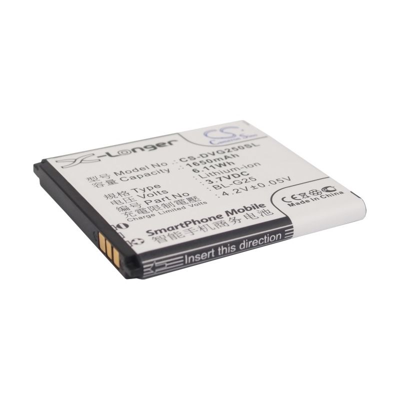 Li-ion Battery fits Doov, d3, d770, g25 3.7V, 1650mAh Mobile & SmartPhone Cameron Sino Technology Limited