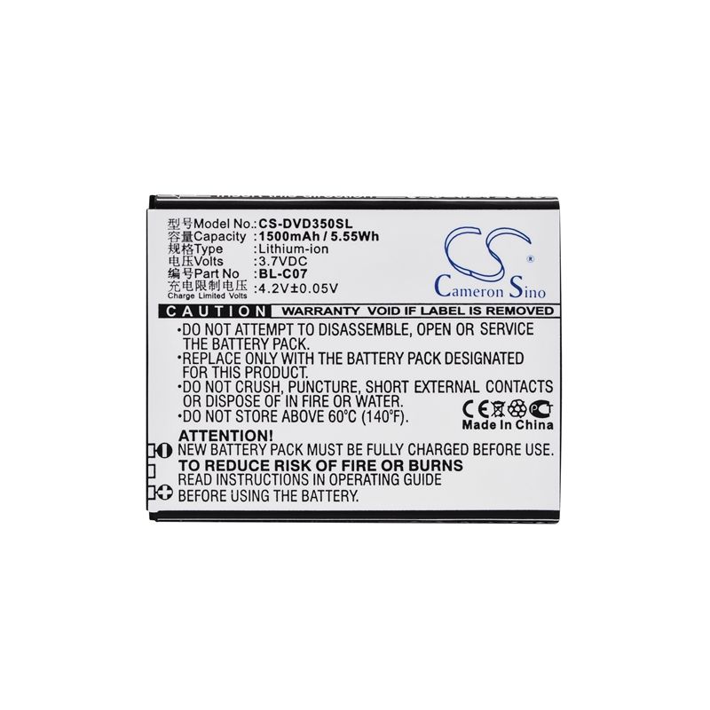 Li-ion Battery fits Doov, d350 3.7V, 1500mAh Mobile & SmartPhone Cameron Sino Technology Limited (Suspended)