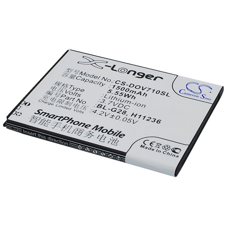 Li-ion Battery fits Doov, d710, ieva d710, haier 3.7V, 1500mAh Mobile & SmartPhone Cameron Sino Technology Limited