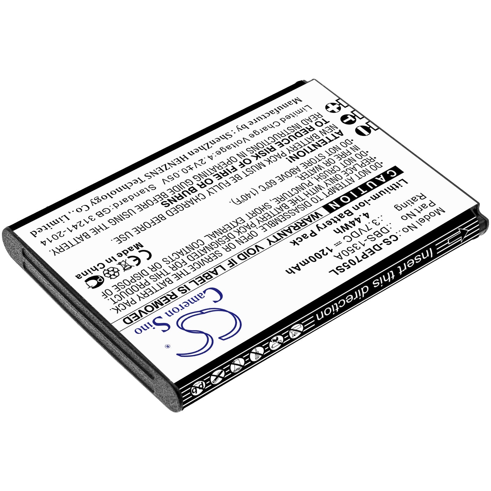 Li-ion Battery fits Doro, 7050 Flip, 7060 3.7V, 1200mAh Mobile & SmartPhone Cameron Sino Technology Limited