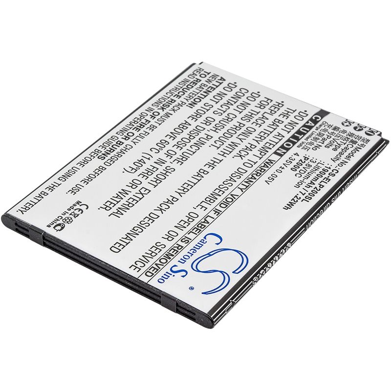 Li-ion Battery fits Elephone, p2000, p2000c, precious p2000 3.8V, 1900mAh Mobile & SmartPhone Cameron Sino Technology Limited