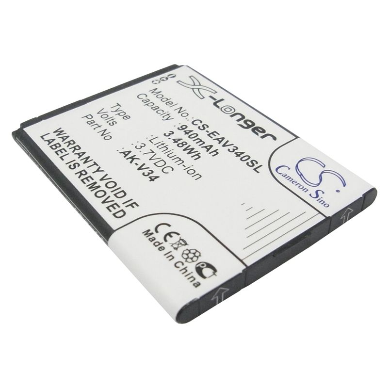Li-ion Battery fits Emporia, glam, v34, v34_001 3.7V, 940mAh Communications Cameron Sino Technology Limited (Suspended)