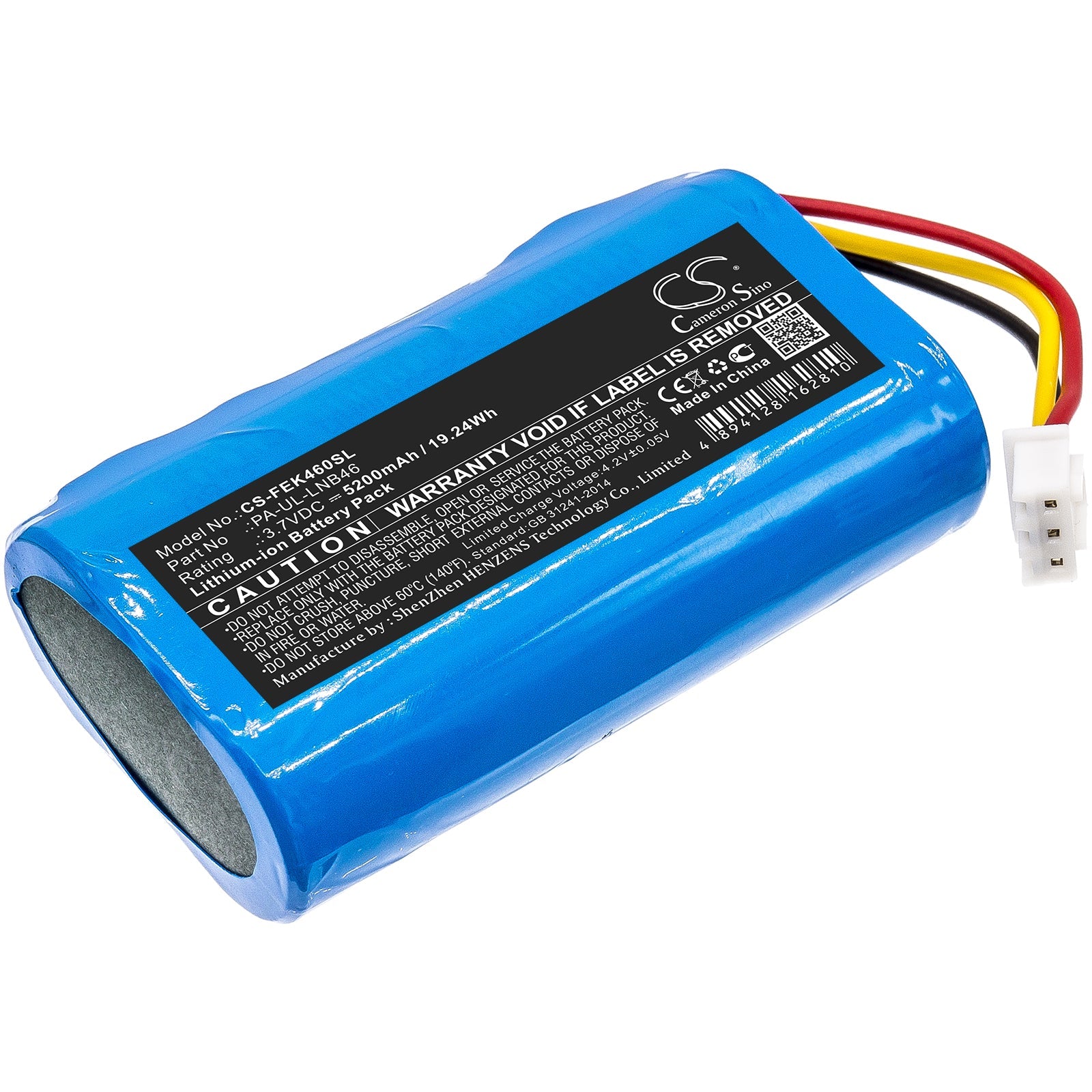 Li-ion Battery fits Fey Elektronik, Pa-ul-lnb46 3.7V, 5200mAh Battery Pack Cameron Sino Technology Limited