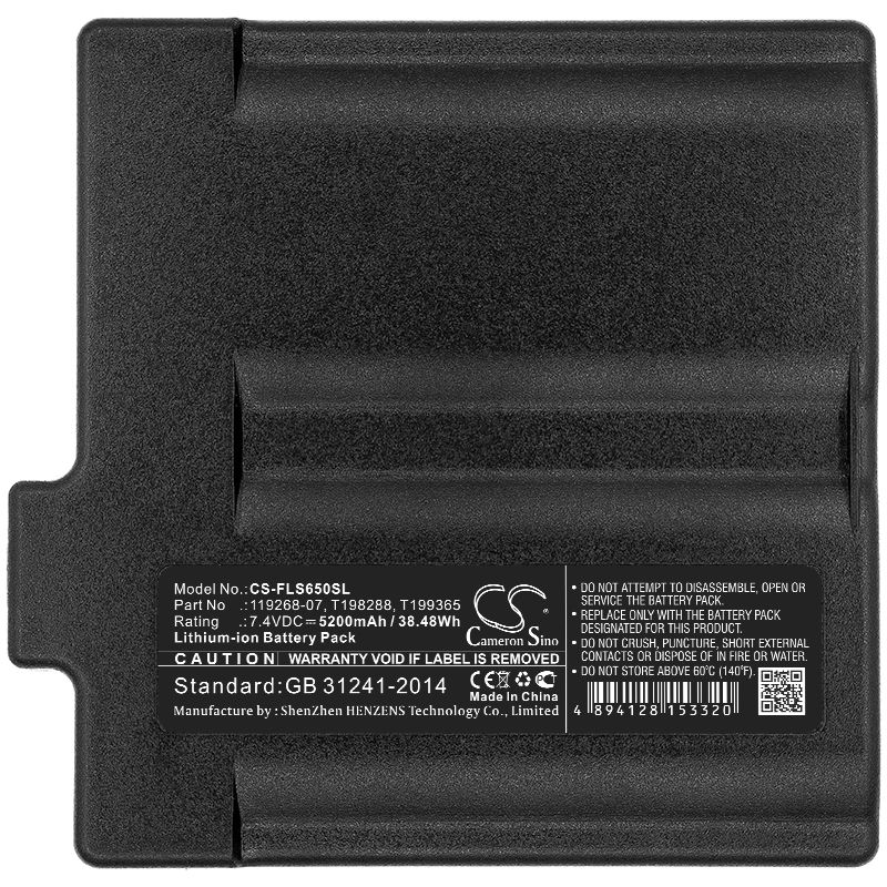 Li-ion Battery fits Flir, Division T199365acc, T199365acc 7.4V, 5200mAh Thermal Camera Cameron Sino Technology Limited