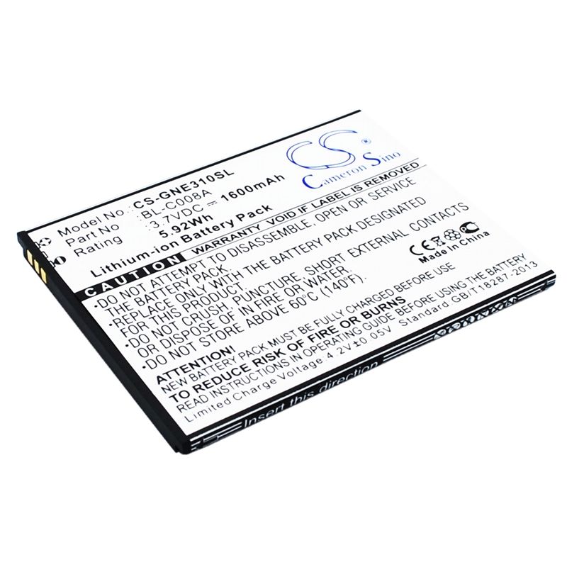 Li-ion Battery fits Fly, iq4410, gionee, e3 3.7V, 1600mAh Mobile & SmartPhone Cameron Sino Technology Limited