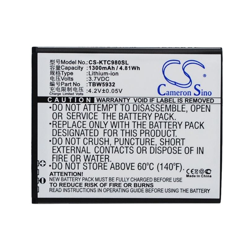Li-ion Battery fits Fly, iq442, quad miracle 2, k-touch 3.7V, 1300mAh Mobile & SmartPhone Cameron Sino Technology Limited