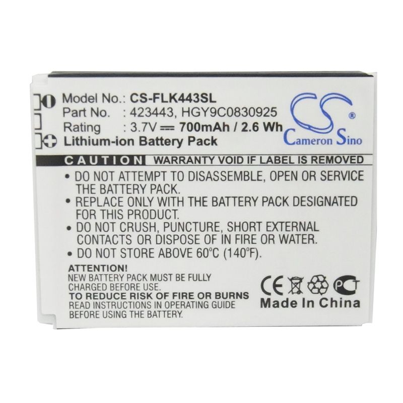 Li-ion Battery fits Foxlink, 423443, Foxlink 3.7V, 700mAh Wireless Headset Cameron Sino Technology Limited (Suspended)