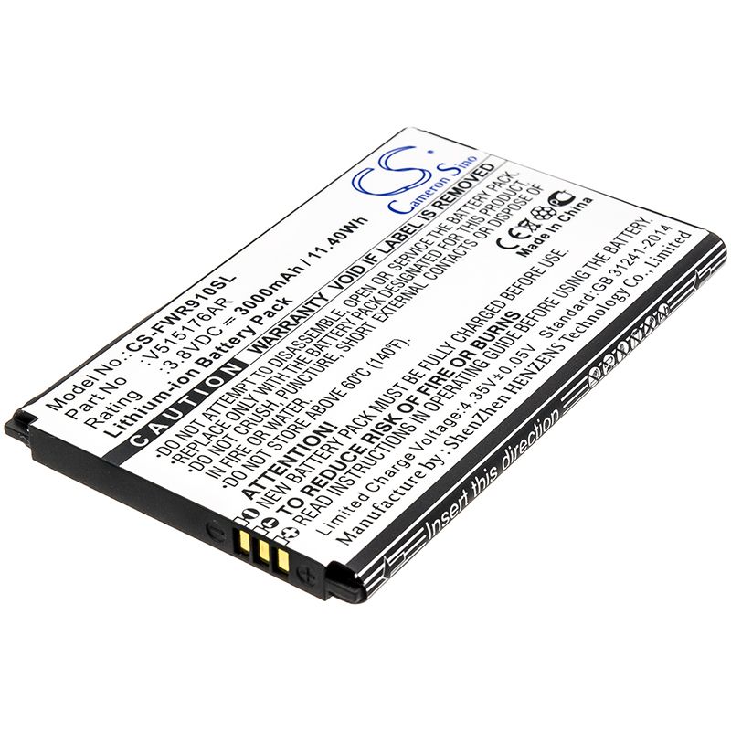 Li-ion Battery fits Franklin Wireless, R910 3.8V, 3000mAh Hotspot Cameron Sino Technology Limited