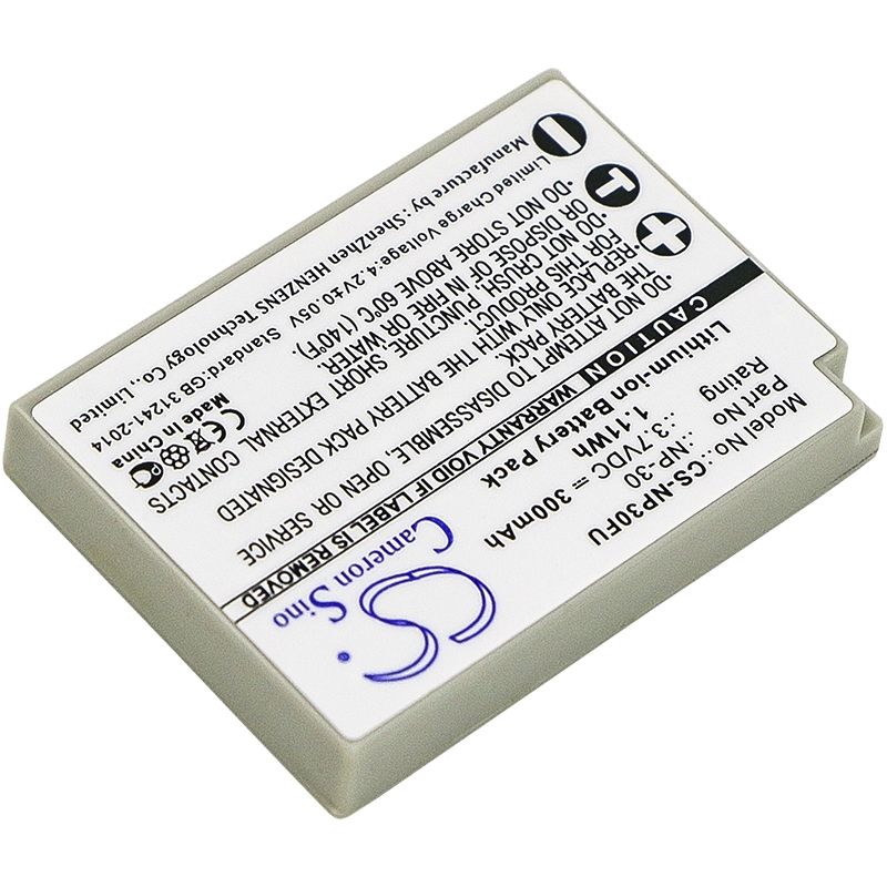 Li-ion Battery fits Fujifilm, Finepix F440, Finepix F440 Zoom, Finepix F450 3.7V, 300mAh Camera Cameron Sino Technology Limited
