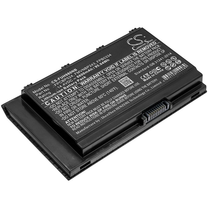 Li-ion Battery fits Fujitsu, celsius H980, s26391-k461-v100 14.4V, 6600mAh Computer Cameron Sino Technology Limited