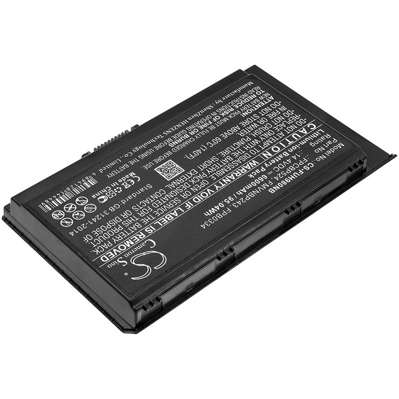Li-ion Battery fits Fujitsu, celsius H980, s26391-k461-v100 14.4V, 6600mAh Computer Cameron Sino Technology Limited