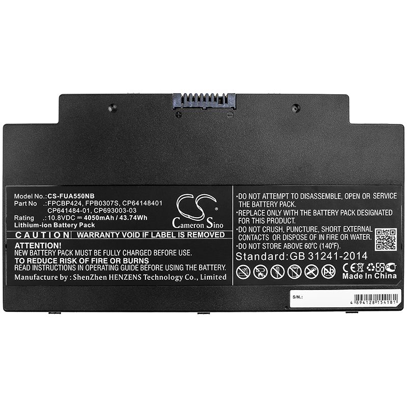 Li-ion Battery fits Fujitsu, Fujitsu Lifebook U536, Lifebook A556 10.8V, 4050mAh Notebook & Laptop Cameron Sino Technology Limited