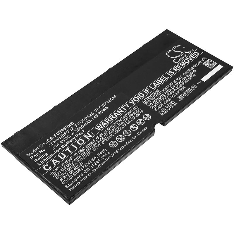 Li-ion Battery fits Fujitsu, lifebook T904, lifebook T904u, lifebook T935 14.4V, 3050mAh Notebook & Laptop Cameron Sino Technology Limited