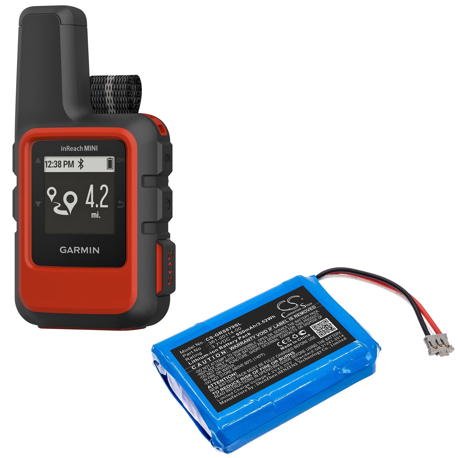 Li-ion Battery fits Garmin, 010-01879-00, Inreach Mini 3.7V, 950mAh GPS & Navigator Cameron Sino Technology Limited