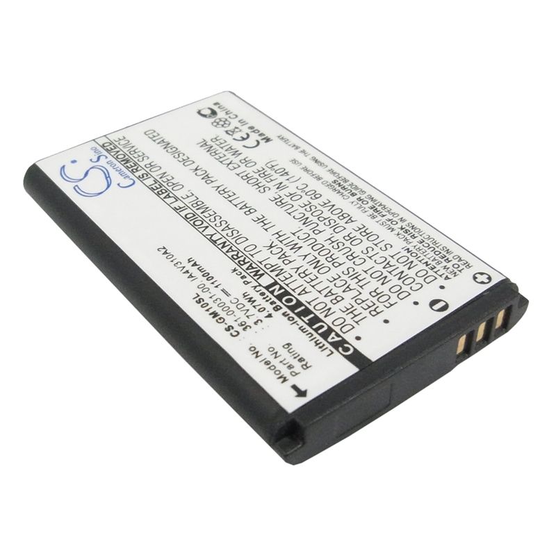Li-ion Battery Fits Garmin, Gps Mobile 10, Gps Mobile 10x, Gps10 3.7v, 1100mah GPS & Navigator Cameron Sino Technology Limited