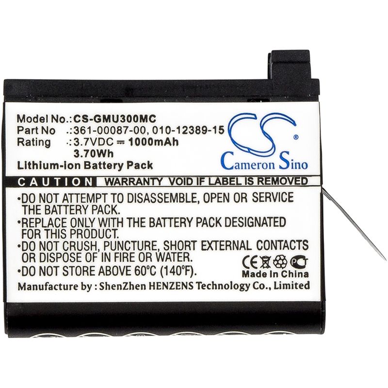 Li-ion Battery Fits Garmin, Virb Ultra, Virb Ultra 30, Virb Ultra 30 Hd Action 3.7v, 1000mah Home Electronics Cameron Sino Technology Limited