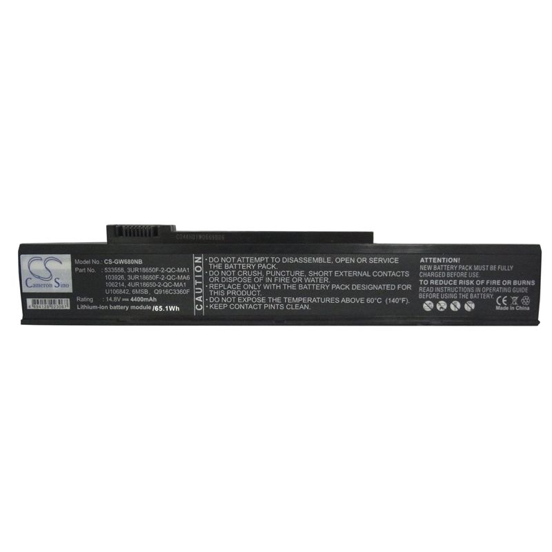 Li-ion Battery fits Gateway, 6000, 6010gz, 6018gh 14.8V, 4400mAh Notebook & Laptop Cameron Sino Technology Limited