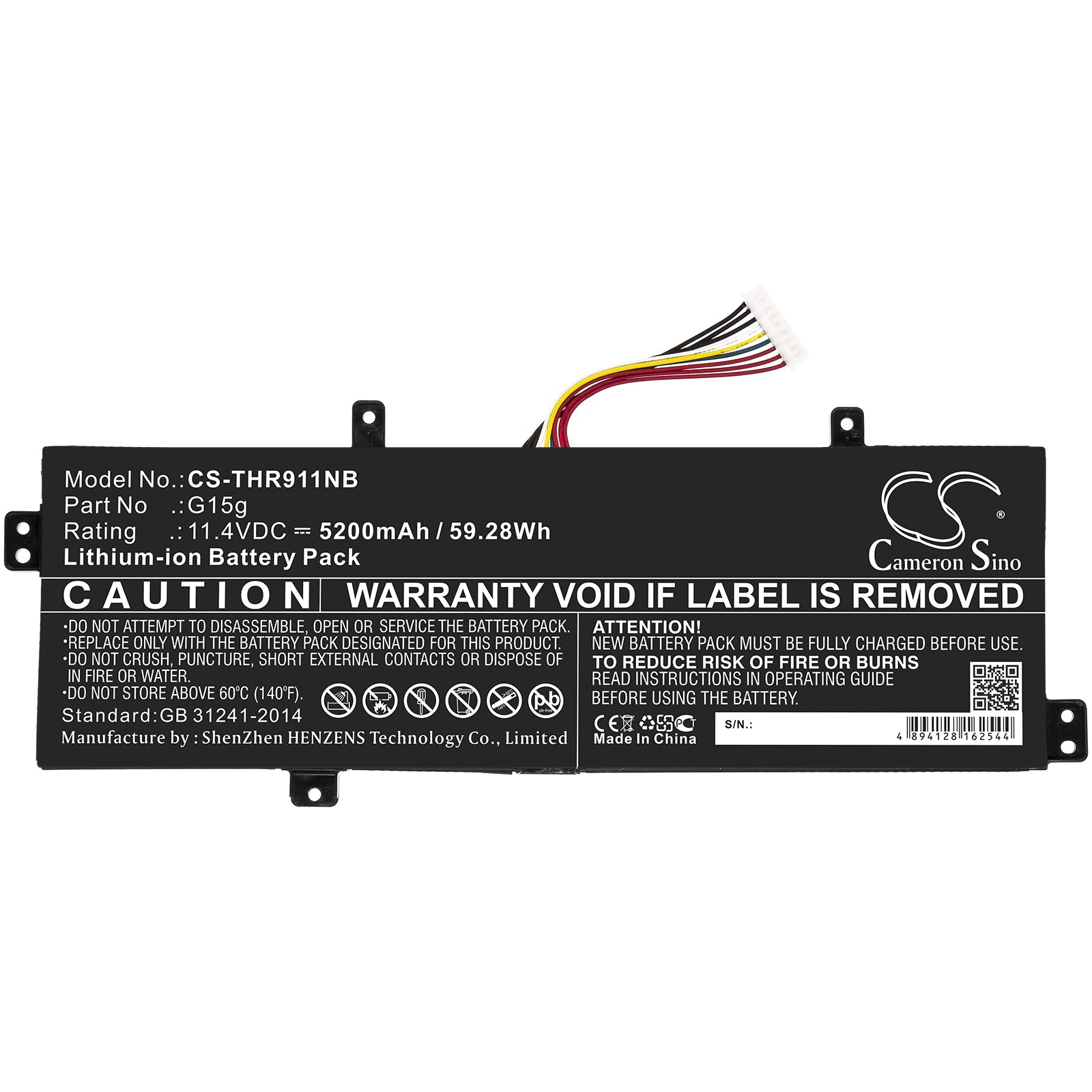 Li-ion Battery fits Gigabyte, Sabrepro 15, Sabrepro 15 G 11.4V, 5200mAh Notebook & Laptop Cameron Sino Technology Limited