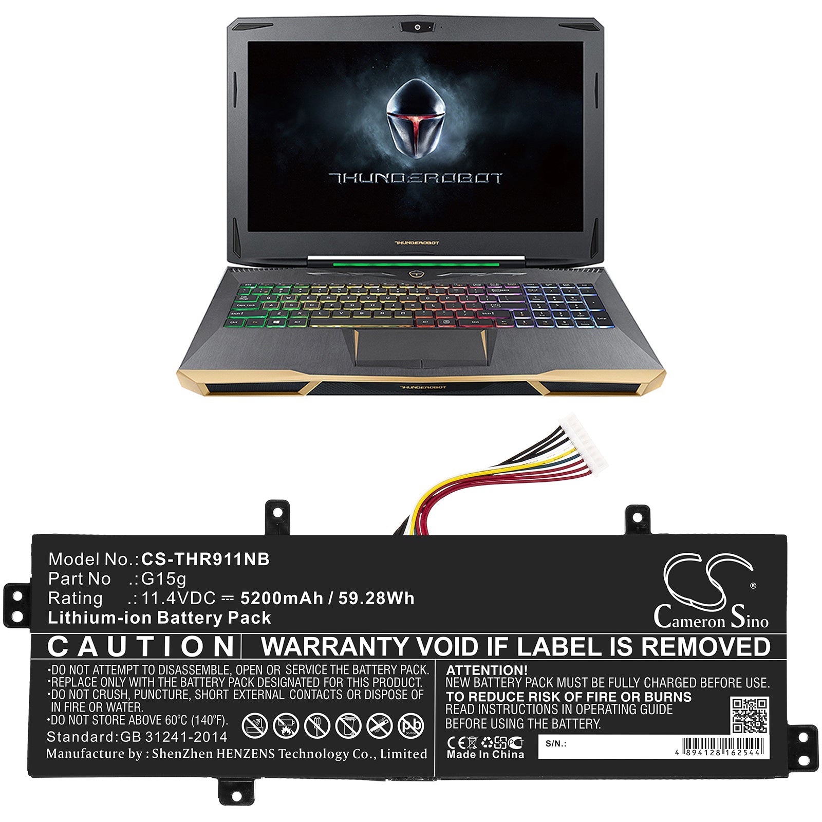 Li-ion Battery fits Gigabyte, Sabrepro 15, Sabrepro 15 G 11.4V, 5200mAh Notebook & Laptop Cameron Sino Technology Limited