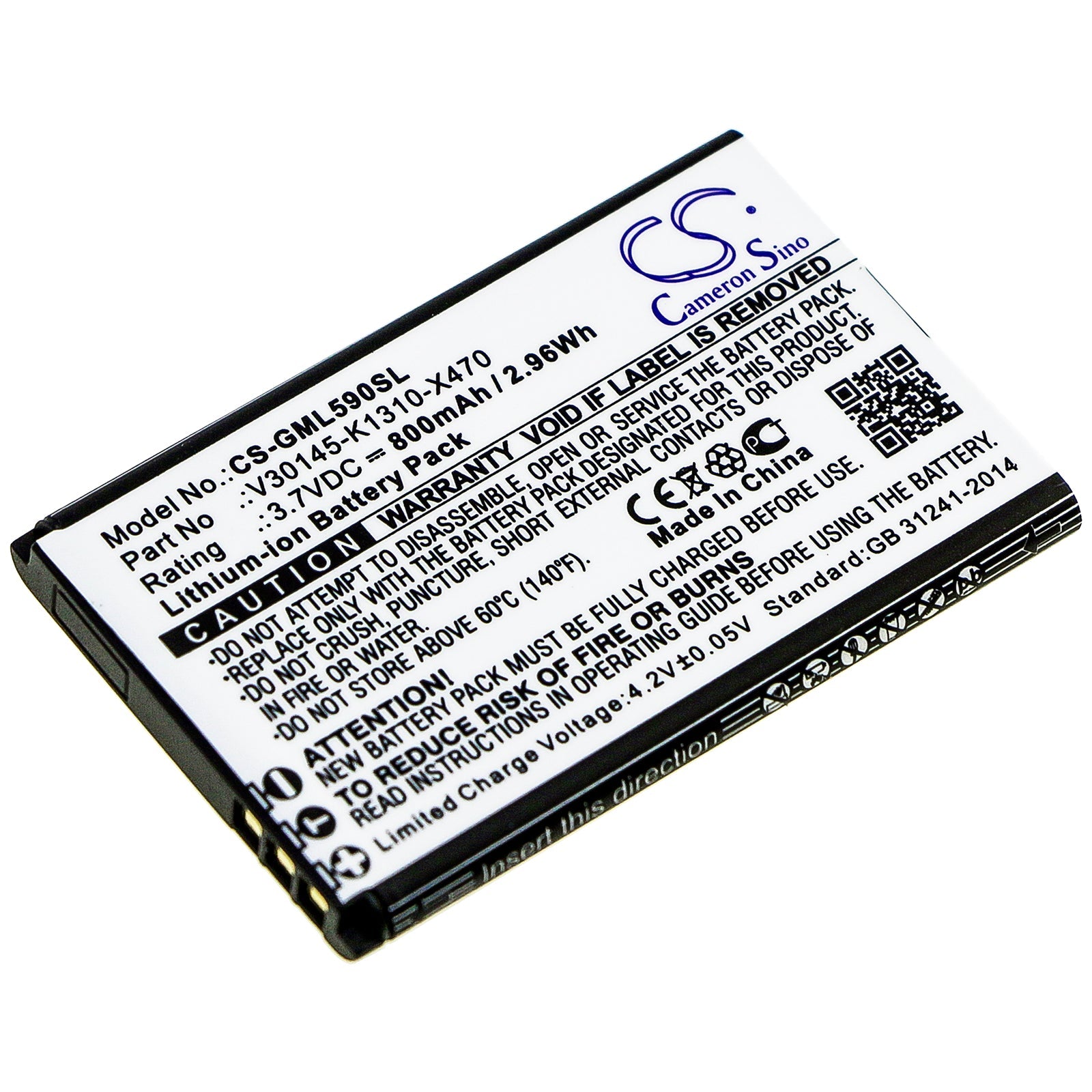Li-ion Battery fits Gigaset, Gs110 3.8V, 2800mAh Mobile & SmartPhone Cameron Sino Technology Limited