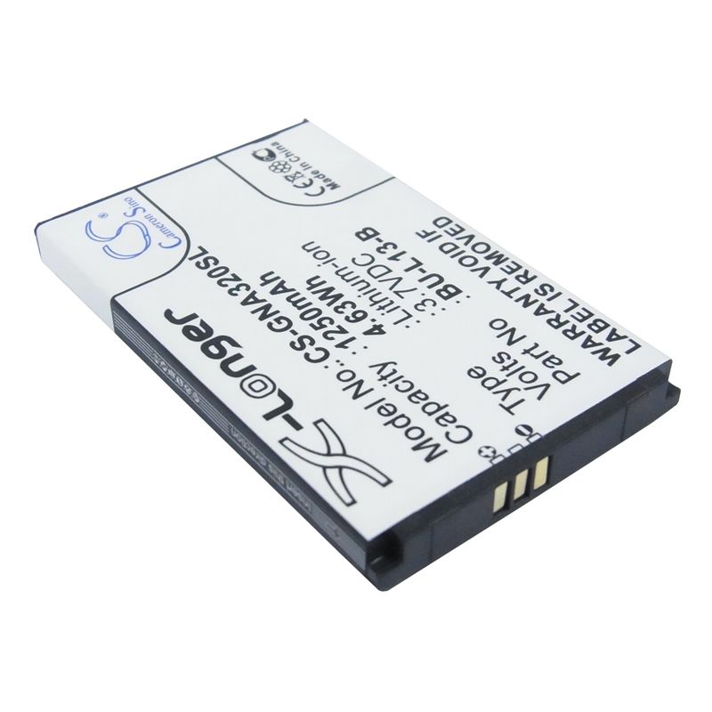 Li-ion Battery Fits Gionee, A320, A350, W360 3.7v, 1250mah Mobile & SmartPhone Cameron Sino Technology Limited