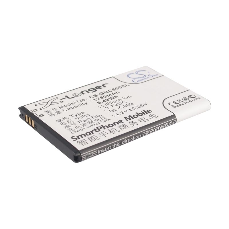 Li-ion Battery fits Gionee, c500, c600 3.7V, 1750mAh Mobile & SmartPhone Cameron Sino Technology Limited