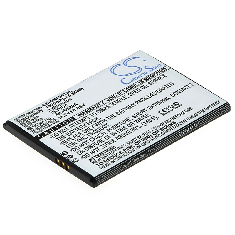 Li-ion Battery fits Gionee, f301 3.7V, 1500mAh Mobile & SmartPhone Cameron Sino Technology Limited