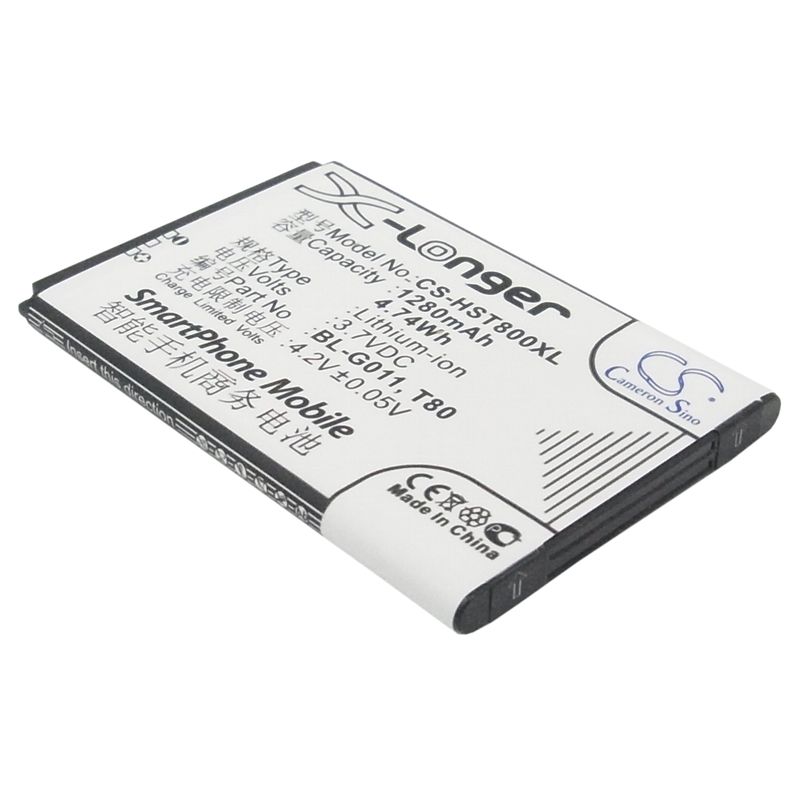 Li-ion Battery fits Gionee, gn100, hisense, t80 3.7V, 1280mAh Mobile & SmartPhone Cameron Sino Technology Limited
