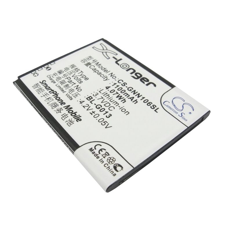 Li-ion Battery fits Gionee, gn106, gn109 3.7V, 1100mAh Communications Cameron Sino Technology Limited (Suspended)