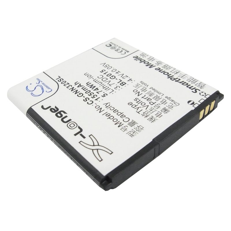 Li-ion Battery fits Gionee, gn205, gn320, gn380 3.7V, 1550mAh Mobile & SmartPhone Cameron Sino Technology Limited