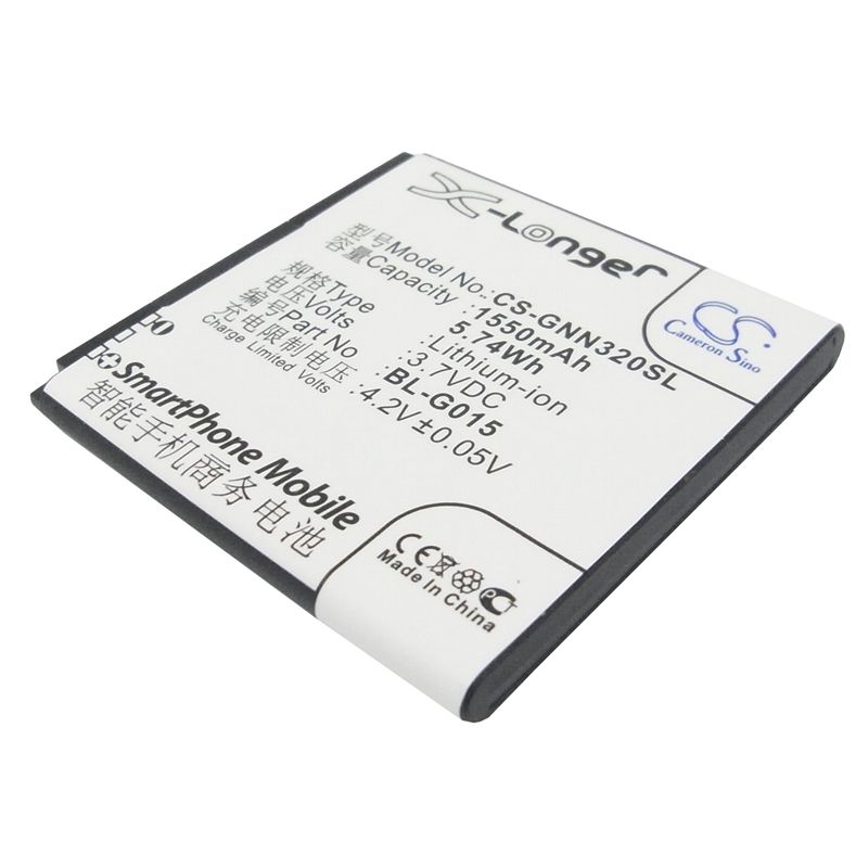 Li-ion Battery fits Gionee, gn205, gn320, gn380 3.7V, 1550mAh Mobile & SmartPhone Cameron Sino Technology Limited