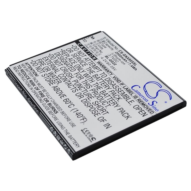 Li-ion Battery fits Gionee, x805 3.7V, 2000mAh Mobile & SmartPhone Cameron Sino Technology Limited