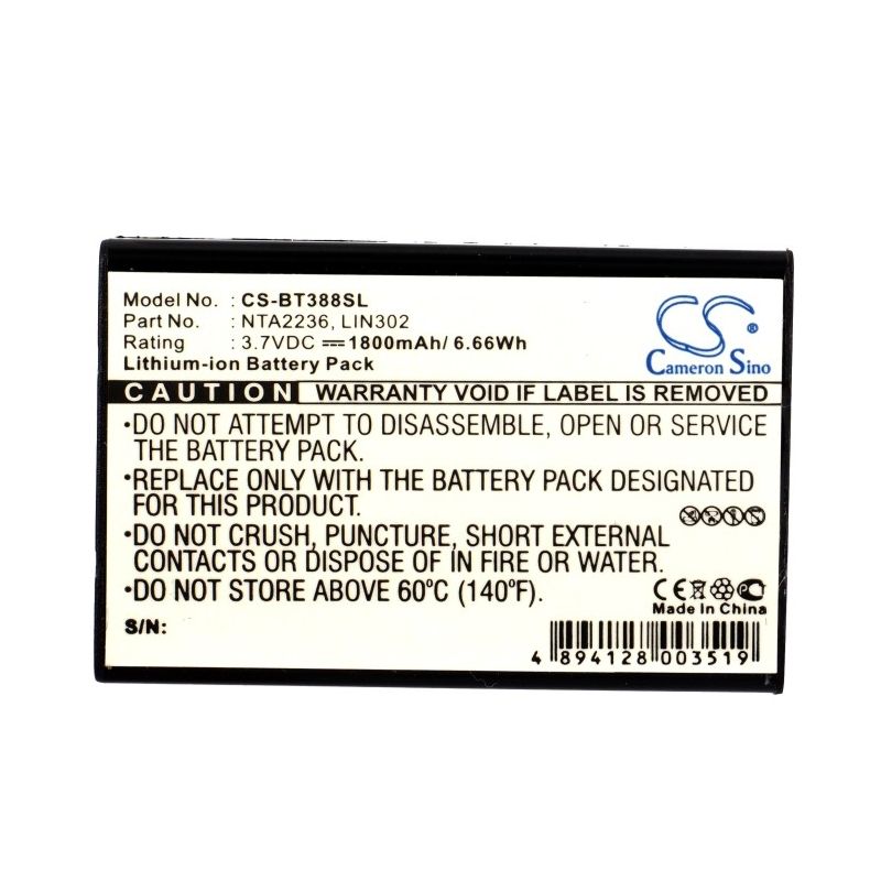 Li-ion Battery Fits Globalsat, Bt-318, Bt-318x, Bt-335 3.7v, 1800mah GPS & Navigator Cameron Sino Technology Limited