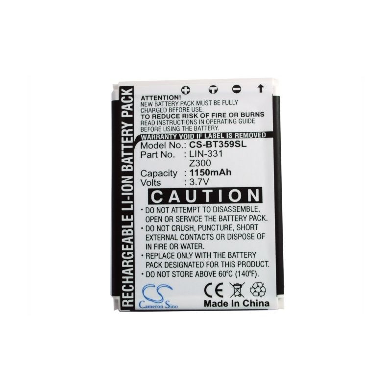 Li-ion Battery fits Globalsat, Bt-359, Bt-359w, Tr-101 3.7V, 1150mAh GPS & Navigator Cameron Sino Technology Limited