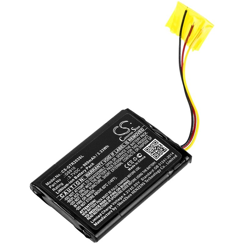 Li-ion Battery fits Globalsat, Tr-203 3.7V, 900mAh GPS & Navigator Cameron Sino Technology Limited