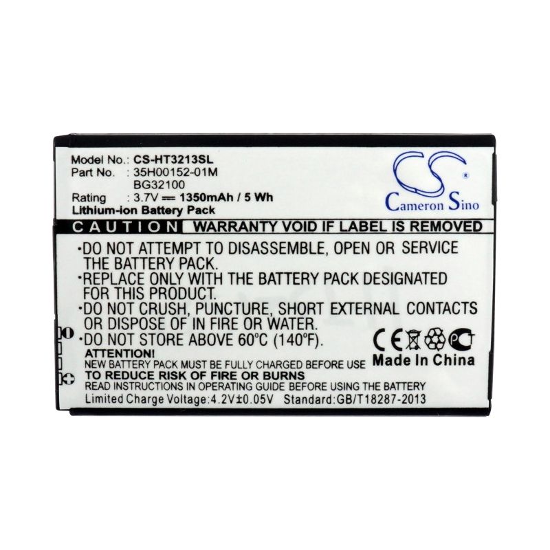 Li-ion Battery fits Google, g11, htc, acquire 3.7V, 1350mAh Mobile & SmartPhone Cameron Sino Technology Limited
