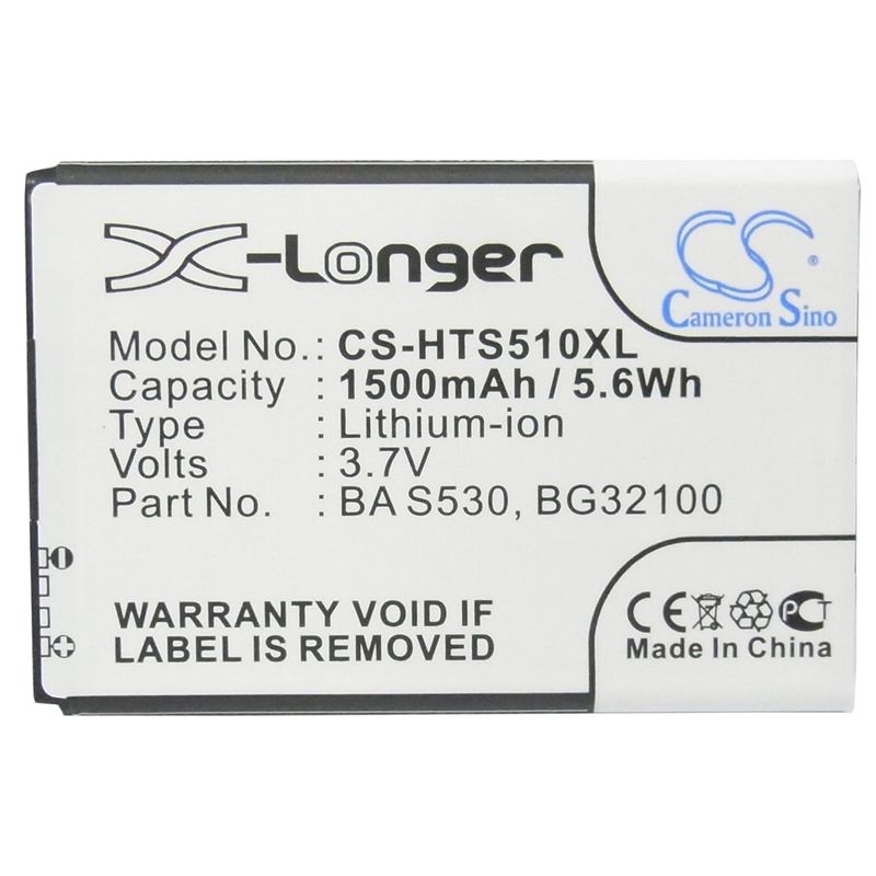 Li-ion Battery fits Google, g12, g15, htc 3.7V, 1500mAh Mobile & SmartPhone Cameron Sino Technology Limited