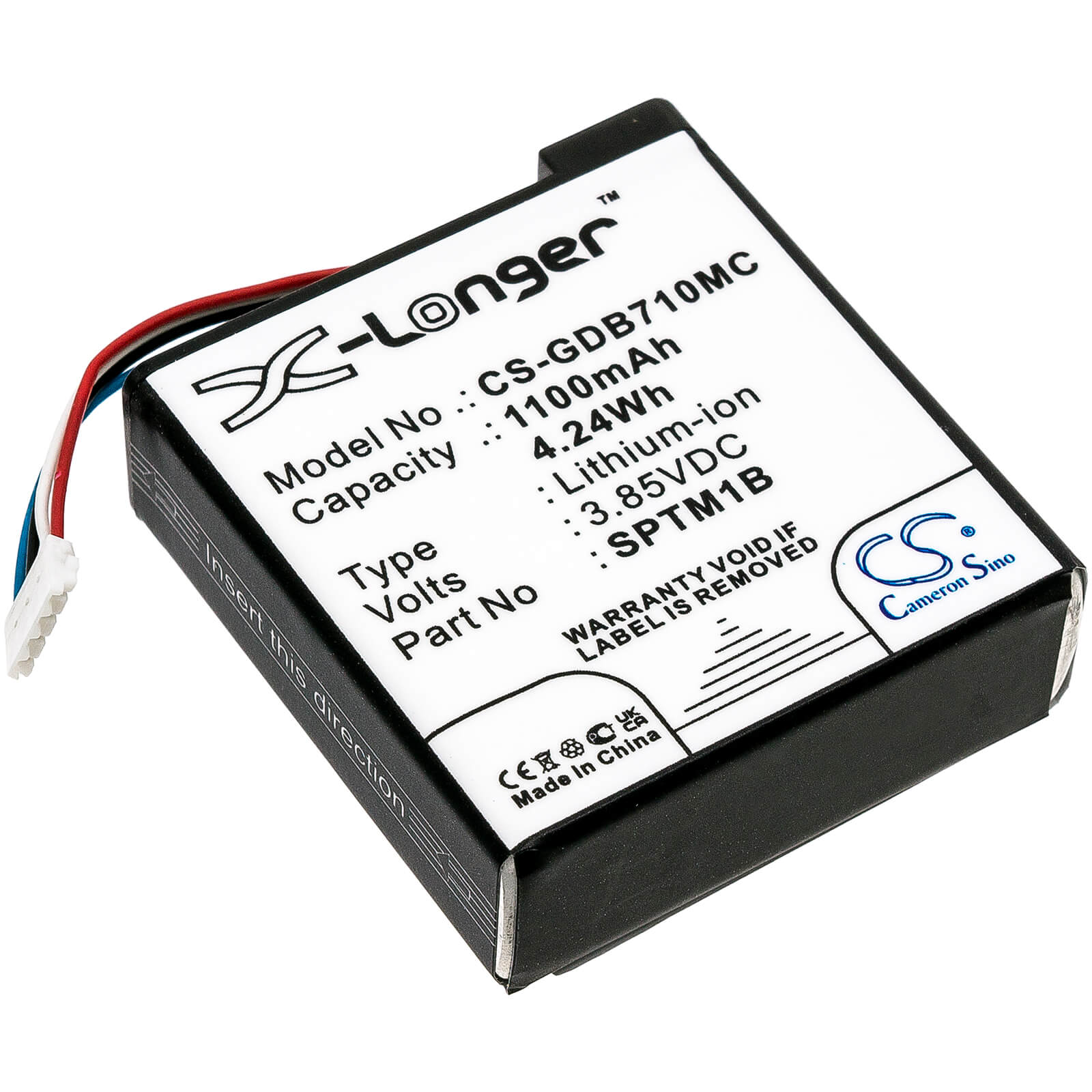 Li-ion Battery fits Gopro, Hero 7 Silver 3.85V, 1220mAh Camera Cameron Sino Technology Limited