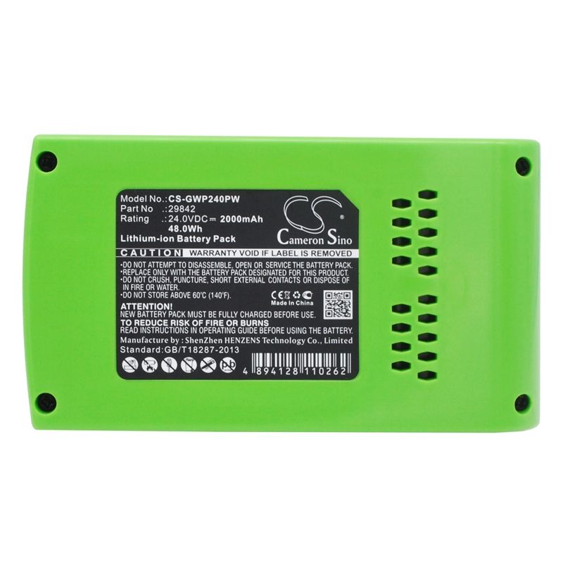 Li-ion Battery fits Greenworks, 10-inch Cordless Chainsaw 20362, 130mph Cordless G24 Sweeper Power Tools Cameron Sino Technology Limited