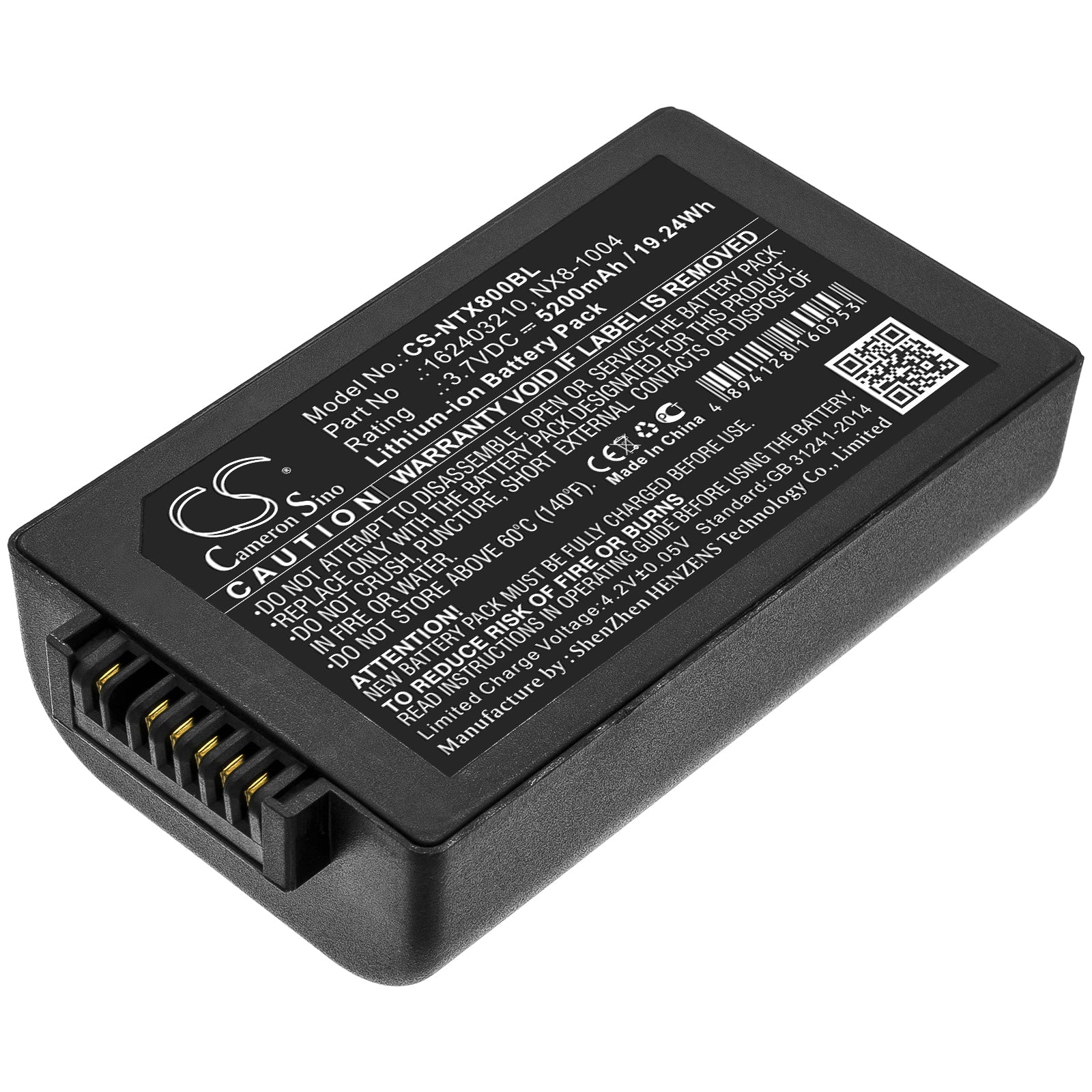 Li-ion Battery fits Handheld, 162403210, Bat-g2-003, Bp14-001200, Nx8-1004 3.7V, 5200mAh Barcode Scanner Cameron Sino Technology Limited