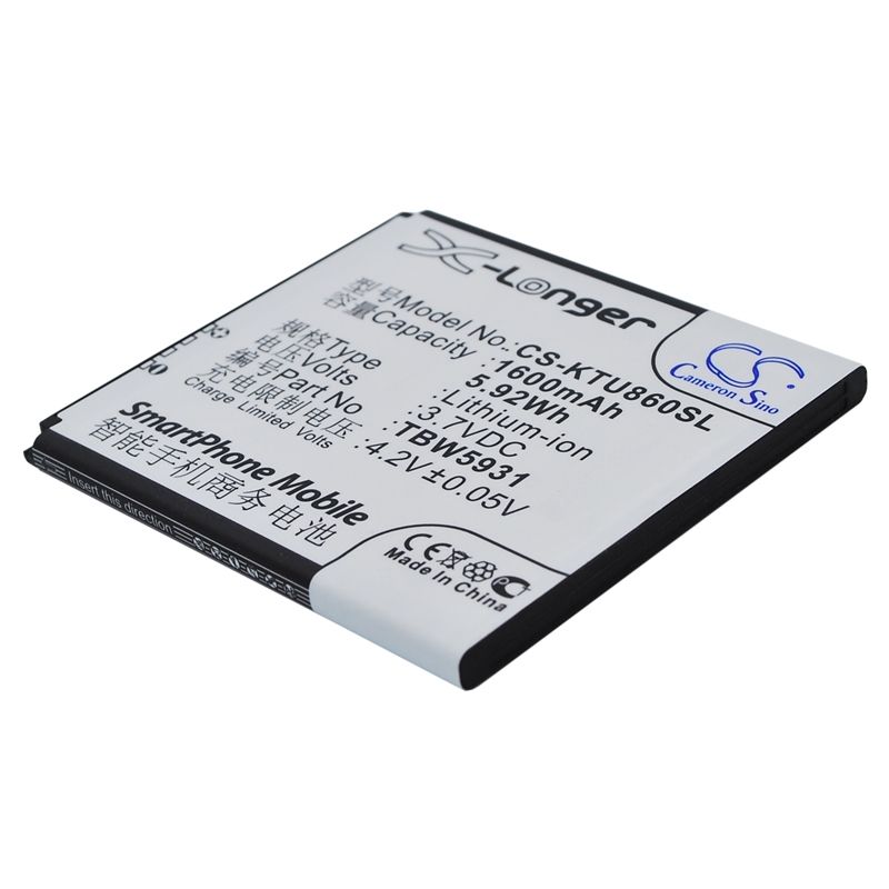 Li-ion Battery fits Highscreen, omega q, k-touch, e616 3.7V, 1600mAh Mobile & SmartPhone Cameron Sino Technology Limited