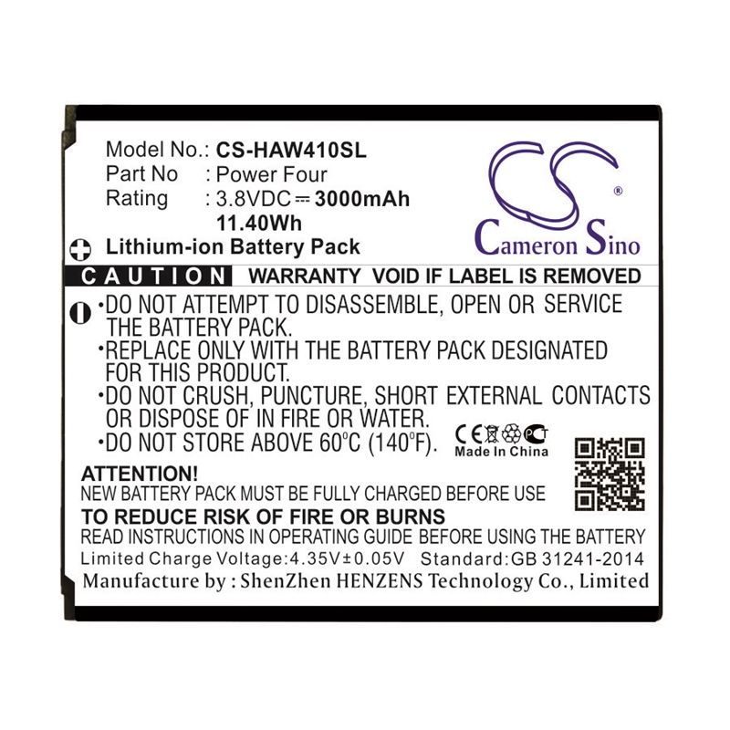 Li-ion Battery fits Highscreen, power four 3.8V, 3000mAh Mobile & SmartPhone Cameron Sino Technology Limited