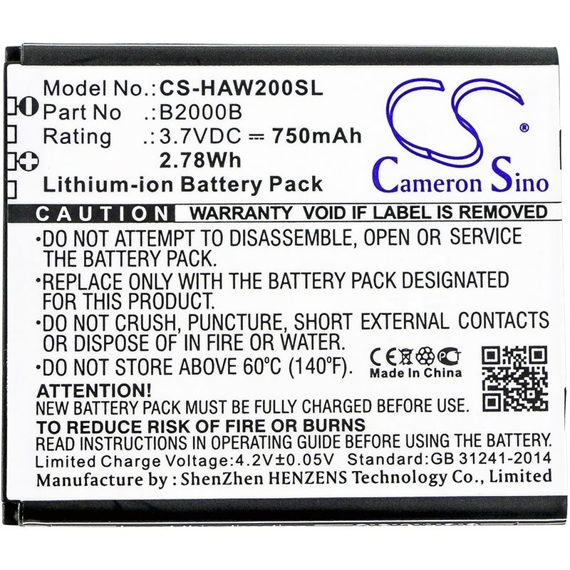 Li-ion Battery fits Highscreen, winwin 3.7V, 750mAh Mobile & SmartPhone Cameron Sino Technology Limited (Suspended)