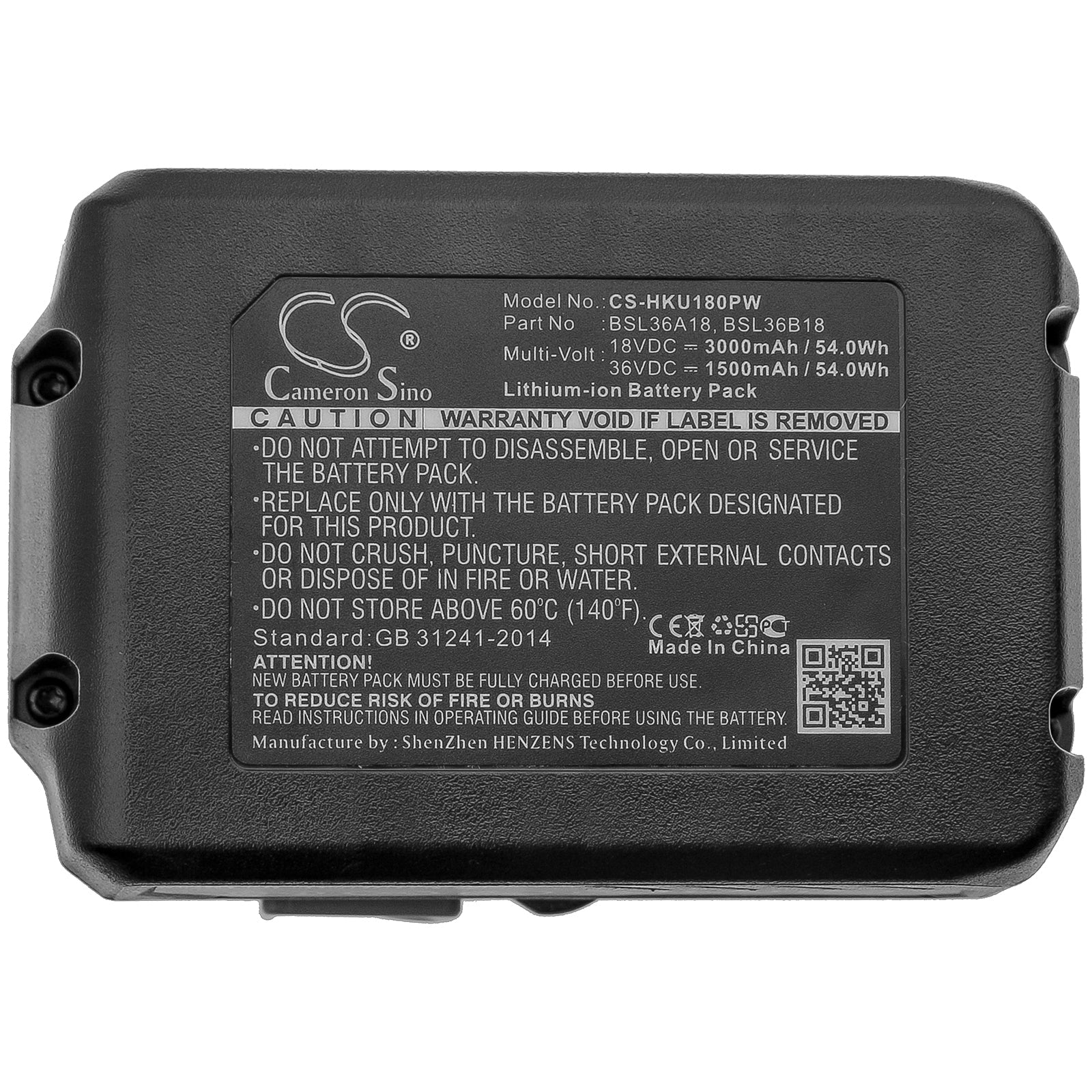 Li-ion Battery fits Hikoki, 371751m, 402933 18V, 3000mAh Power Tools Cameron Sino Technology Limited