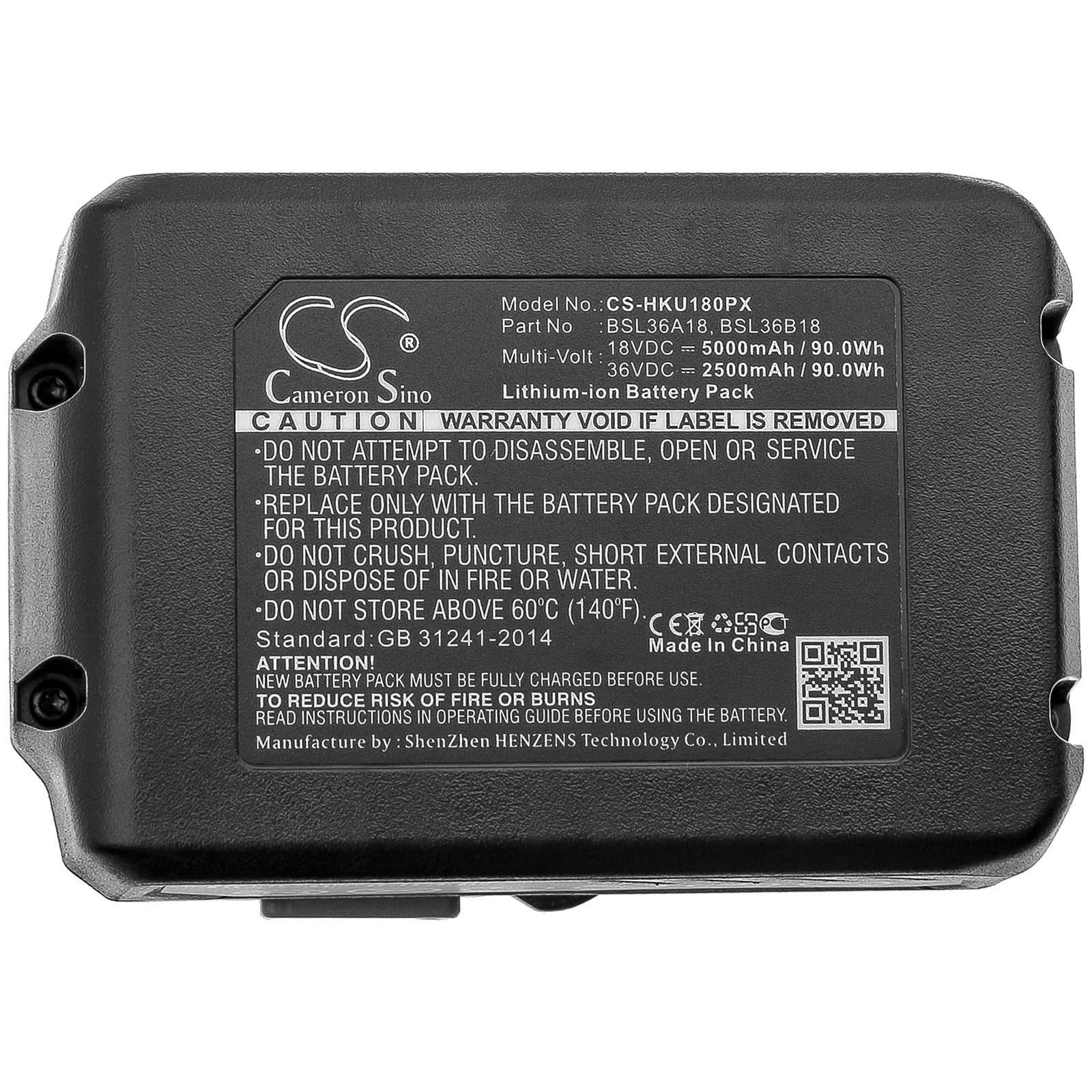 Li-ion Battery fits Hikoki, 371751m, 402933 18V, 5000mAh Power Tools Cameron Sino Technology Limited